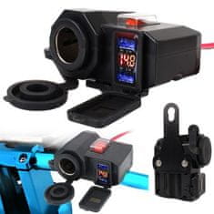Verkgroup Auto utičnica 12-24V za motore 2x USB 2,1A i mjerač napona