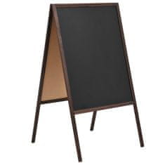 Vidaxl Dvostrana podna ploča za pisanje kredom od cedrovine 60 x 80 cm