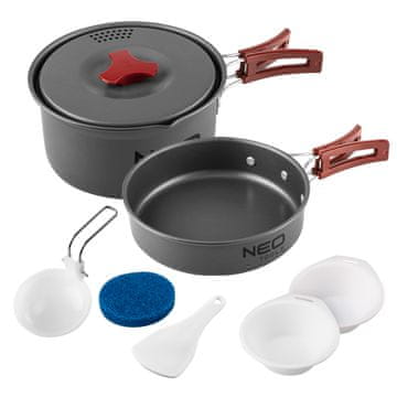 slomart NEO TOOLS Turističko posuđe 7u1 (lonac, tava, 2 tanjura, pribor)