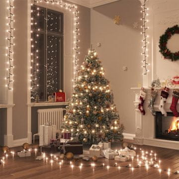 Vidaxl LED svjetiljka u nizu, 400 dioda, gusto raspoređena, toplo bijela, 13 m