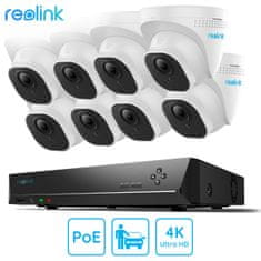 Reolink RLK16-800D8-A sigurnosni komplet, 4TB HDD, 8x IP kamera D800, detekcija osoba, 4K UHD, IR LED, IP66