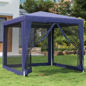 Vidaxl Mrežasti šator s 4 stijenke plavi 2,5 x 2,5 m HDPE