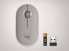 Logitech Pebble M350 miš, bežični, siva (910-006751)