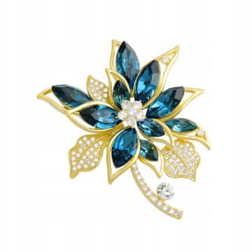 Pinets® Pinets cvijet s cirkonijima broš pozlaćen 14k