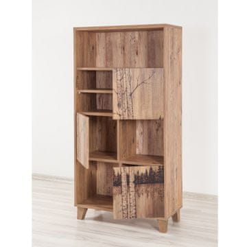 Woody Fashion Polica za knjige, Atlantski bor, Marina Flora - 754