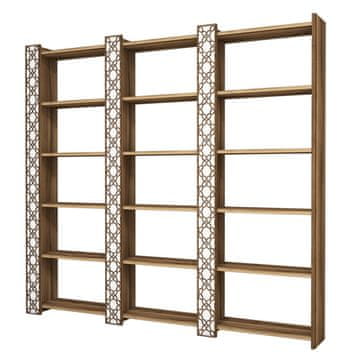 Woody Fashion Polica za knjige, City 3 - Walnut, White