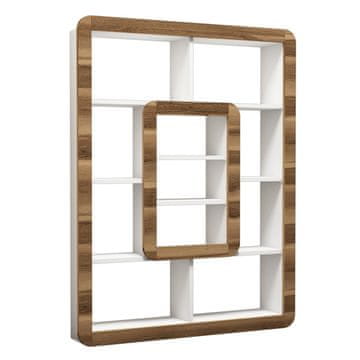 Woody Fashion Polica za knjige, Orkide - White, Walnut