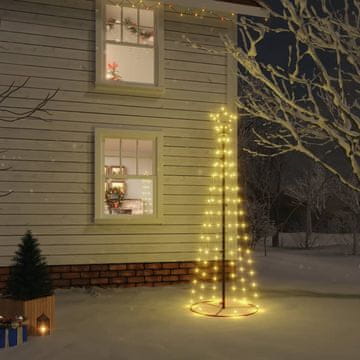 Vidaxl Božićno drvce u obliku konusa, 108 toplo bijelih LED dioda, 70x180 cm