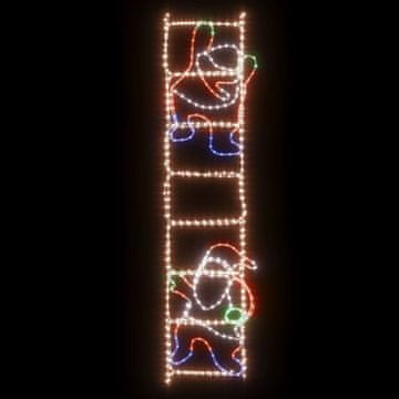 Vidaxl Sklopivi Djed Mraz na ljestvama s 552 LED žarulje 50 x 200 cm