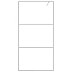 Vidaxl Pregrada za tuš srebrna 100 x 195 cm s prozirnim staklom ESG