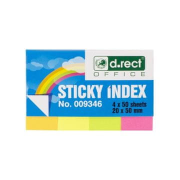 D.RECT PAPIRNATI INDEKSNI JEZICI 20x50mm 4x50kom KARTON 24kom