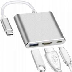 Malatec Adapter 3v1 usb 3.0 usb-c hdmi na usb-c