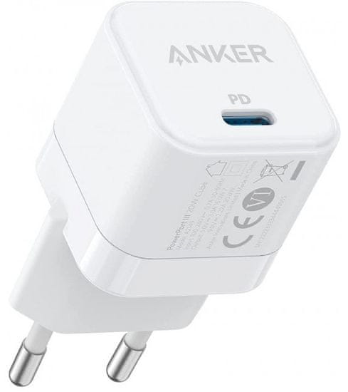 Anker Powerport III zidni punjač, USB-C, 20 W, bijela