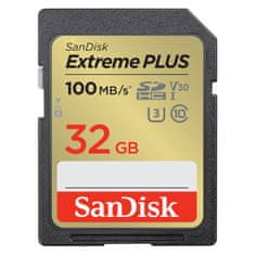SanDisk Extreme Plus Micro SDHC memorijska kartica, 32 GB, C 10, UHS-I, U3, V30, 100/60 MB/s (SDSDXWT-032G-GNCIN)