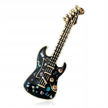 Pinets® broš Električna gitara CRNA dekoracija