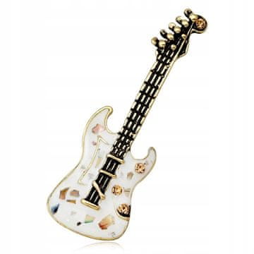 Pinets® Broš Električna gitara BIJELA dekoracija