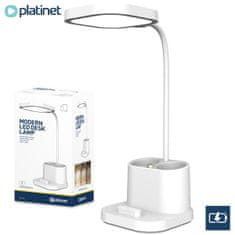 Platinet PDL008 stolna LED svjetiljka, 5 u 1, posuda, postolje, punjenje, bijela