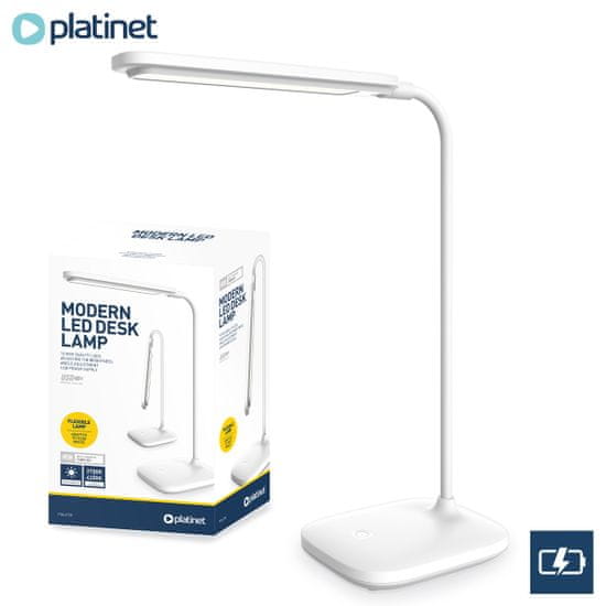 Platinet PDL6728 stolna LED svjetiljka, 2u1, bela