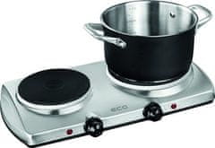 ECG Električni štednjak s dva plamenika EV 2512 Stainless