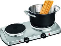 ECG Električni štednjak s dva plamenika EV 2512 Stainless