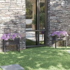 Vidaxl Vrtne sadilice 2 kom sive 70 x 31 x 70 cm od masivne borovine