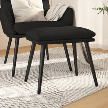 Vidaxl Tabure za noge, crni, 45x29,5x35 cm, presvučen tkaninom