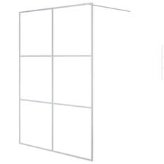 Vidaxl Pregrada za tuš srebrna 140 x 195 cm s prozirnim staklom ESG