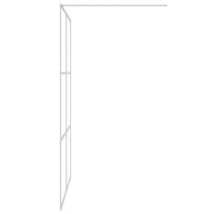 Vidaxl Pregrada za tuš srebrna 140 x 195 cm s prozirnim staklom ESG
