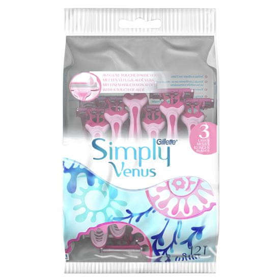 Gillette Simply Venus 3 Britvice za jednokratnu upotrebu, 12 komada