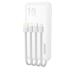 DUDAO K6Pro Power Bank 10000mAh 2x USB + kabel USB / USB-C / Lightning / Micro USB, bijela