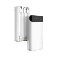 DUDAO K6Pro+ Power Bank 20000mAh 2x USB + kabel USB-C / Lightning / Micro USB, bijela