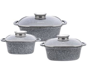KLAUSBERG Set od 3 lonca i tave 2,5, 4,4, 6,5L (6 komada) KB-7534