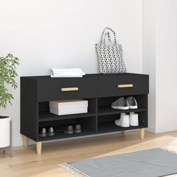 Vidaxl Ormarić za cipele Crni 102x35x55 cm Materijal na bazi drveta
