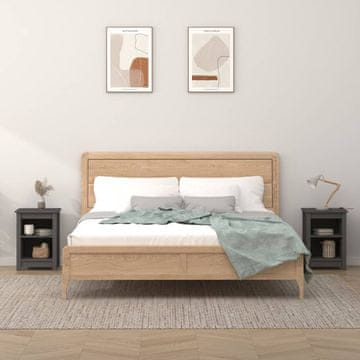 Vidaxl Noćni ormarići, set od 2, sivi, 40x35x55 cm, masivni borov drvo