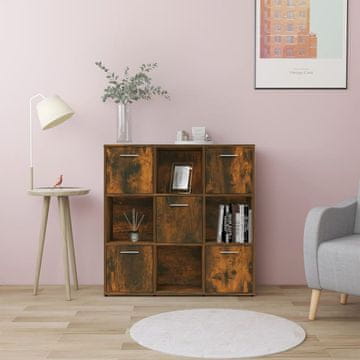 Vidaxl Biblioteka dimljena hrastovina 90x30x90 cm