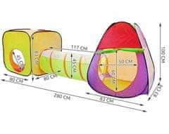 Kruzzel Djeca za djecu 2x IGLU + tunel + 200 kuglica 280 cm