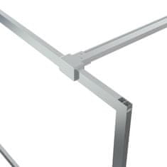 Vidaxl Pregrada za tuš srebrna 90 x 195 cm s prozirnim staklom ESG
