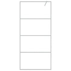 Vidaxl Pregrada za tuš srebrna 90 x 195 cm s prozirnim staklom ESG