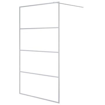 Vidaxl Pregrada za tuš srebrna 115 x 195 cm s prozirnim staklom ESG