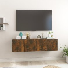 Vidaxl Zidni TV ormarići, 2 kom, dimljeni hrast, 60x30x30 cm