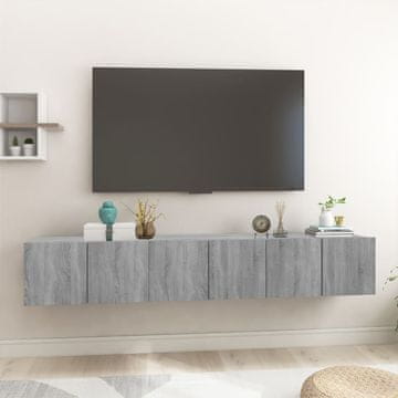 Vidaxl Zidni TV ormarić, sivi hrast sonoma, 3 kom, 60x30x30 cm