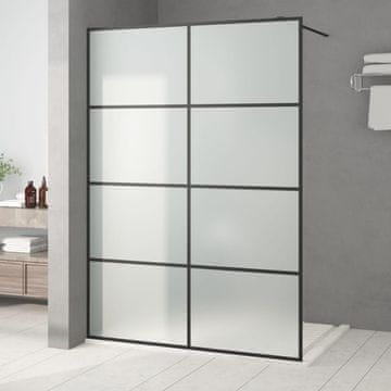 Vidaxl Tuš paravan, crni, 140x195 cm, matirano ESG staklo