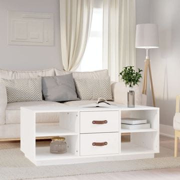 Vidaxl Klub stolić bijeli 100x50x41 cm masivni borov drvo