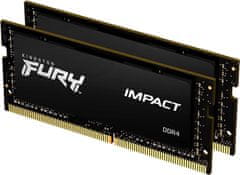 Kingston FURY Impact RAM memorija, 32 GB, 3200 MHz, DDR4, CL20, SODIMM, 2 kom (KF432S20IBK2/32)