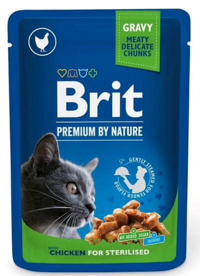 Brit Premium mokra hrana za sterilizirane mačke, piletina, 100 g, 24 kom.