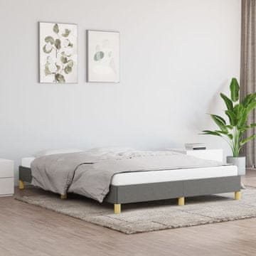 Vidaxl Okvir kreveta bez madraca tamno sivi 140x190 cm presvučen tkaninom