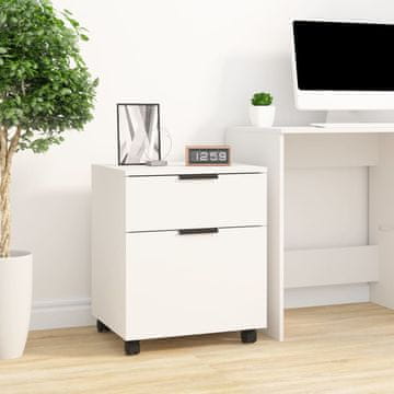 Vidaxl Ormar za spise na kotačima Bijeli 45x38x54 cm