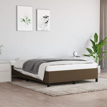 Vidaxl Okvir kreveta bez madraca tamnosmeđi 140x190 cm tkanina