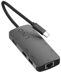 Linq priključna stanica, 8 u 1, USB-C, RJ45, HDMI 8K, 1x USB-C, PD 100W, 4x USB-A, crna (LQ48022)