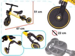 Ikonka Aga Trike Fix Mini trkaća tricikla 3u1 s pedalama žuta